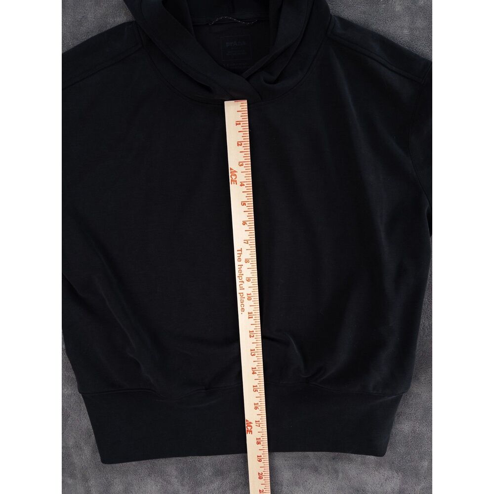 prAna Black Hoodie Womens Medium Cowl Neck Pullover Athleisure Outdoors - Picture 8 of 8